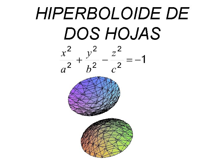 HIPERBOLOIDE DE DOS HOJAS HIPERBOLOIDE DE DOS HOJAS