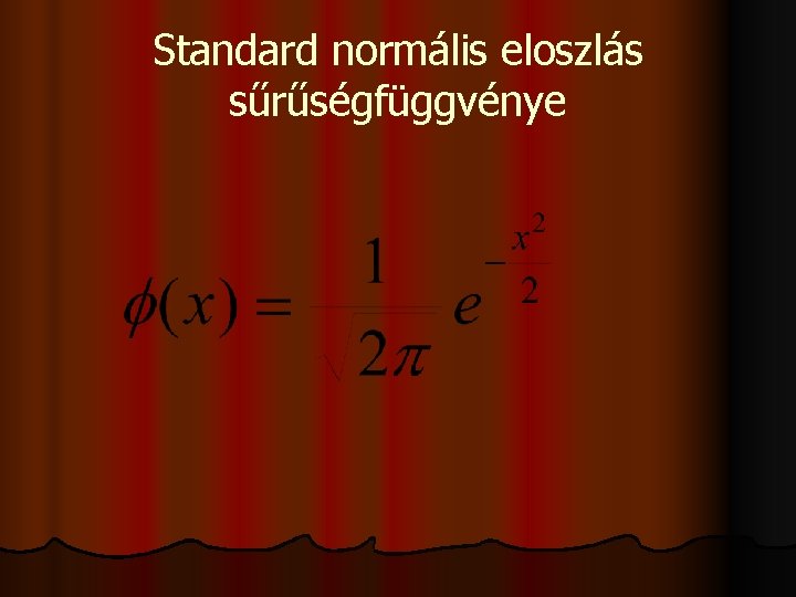 Standard normális eloszlás sűrűségfüggvénye 