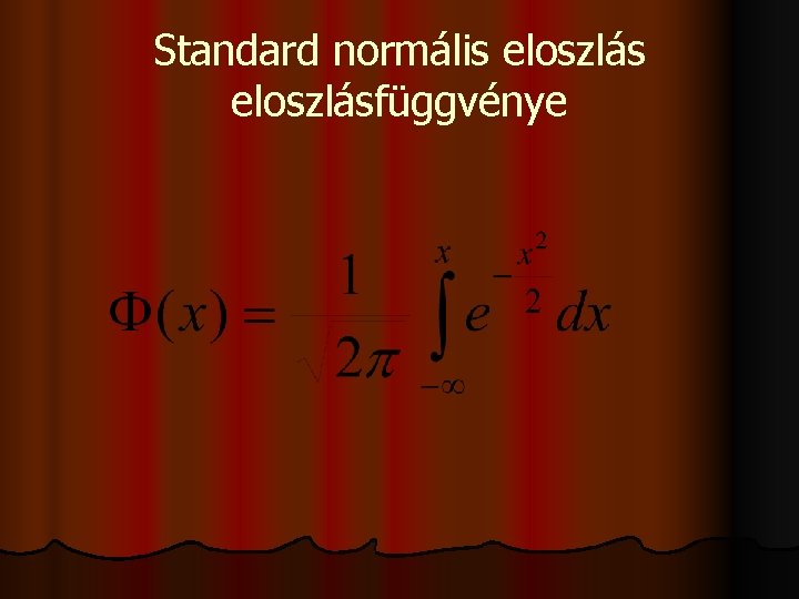 Standard normális eloszlásfüggvénye 