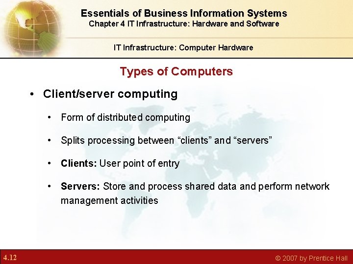 Essentials of Business Information Systems Chapter 4 IT Infrastructure: Hardware and Software IT Infrastructure: