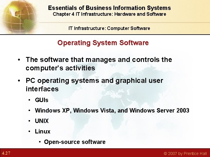 Essentials of Business Information Systems Chapter 4 IT Infrastructure: Hardware and Software IT Infrastructure: