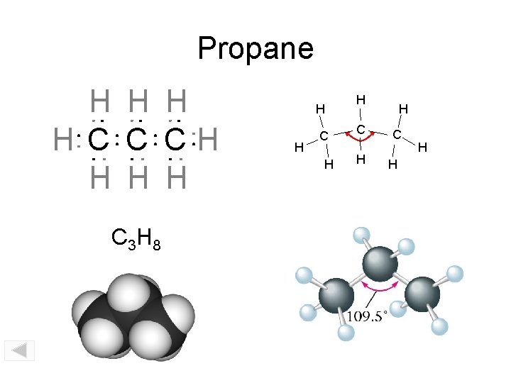 Propane H H C C CH H C 3 H 8 H H C