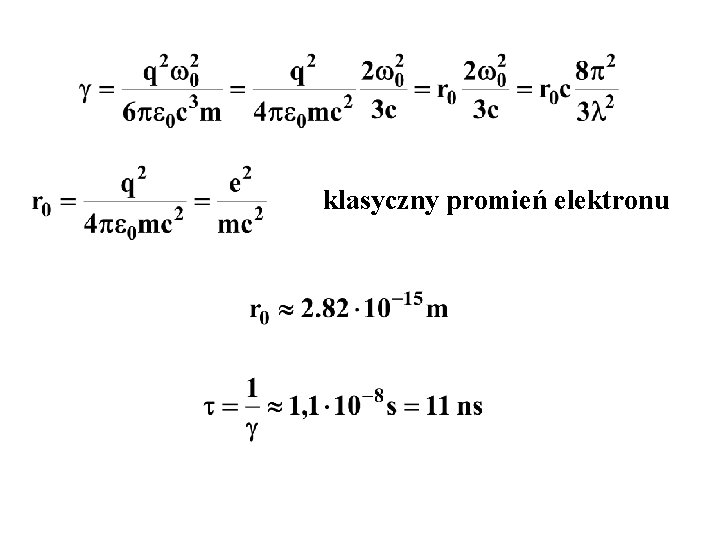 klasyczny promień elektronu 