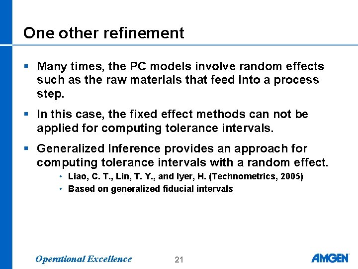One other refinement § Many times, the PC models involve random effects such as One other refinement § Many times, the PC models involve random effects such as