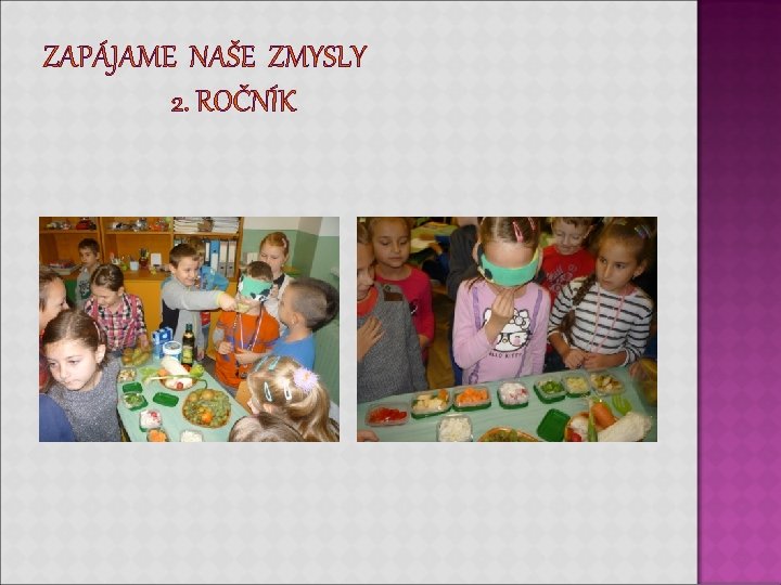 ZAPÁJAME NAŠE ZMYSLY 2. ROČNÍK ZAPÁJAME NAŠE ZMYSLY 2. ROČNÍK