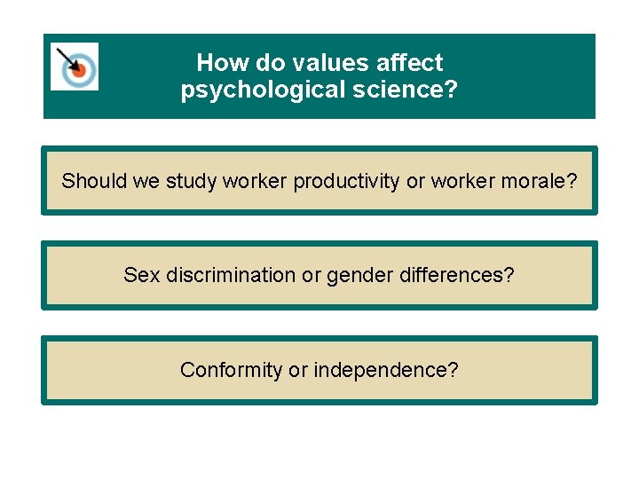 How do values affect psychological science? Should we study worker productivity or worker morale?