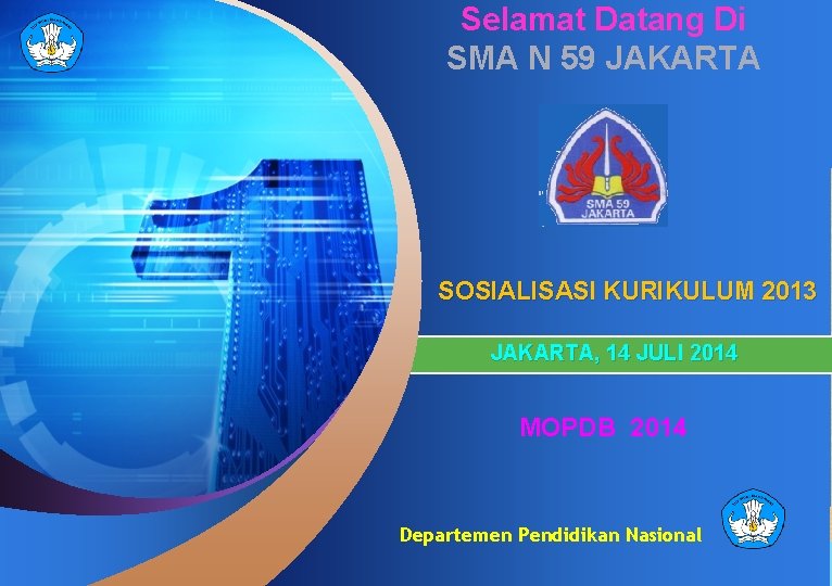 Selamat Datang Di SMA N 59 JAKARTA SOSIALISASI KURIKULUM 2013 JAKARTA, 14 JULI 2014