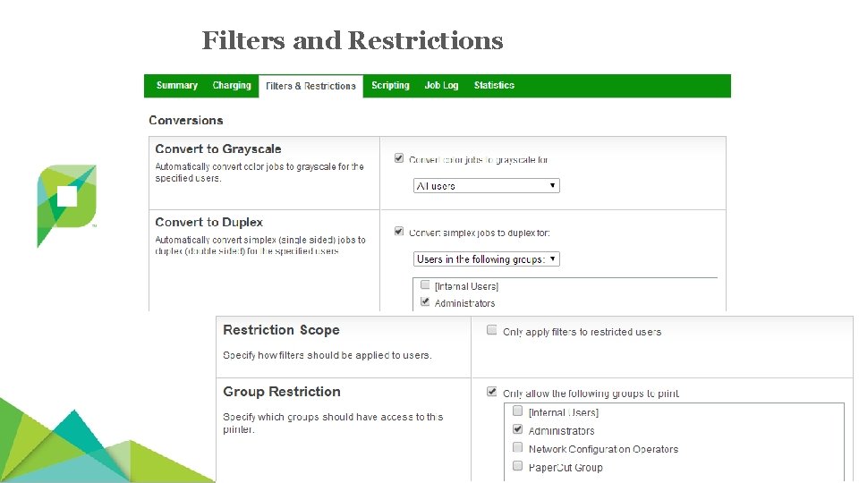 Filters and Restrictions 