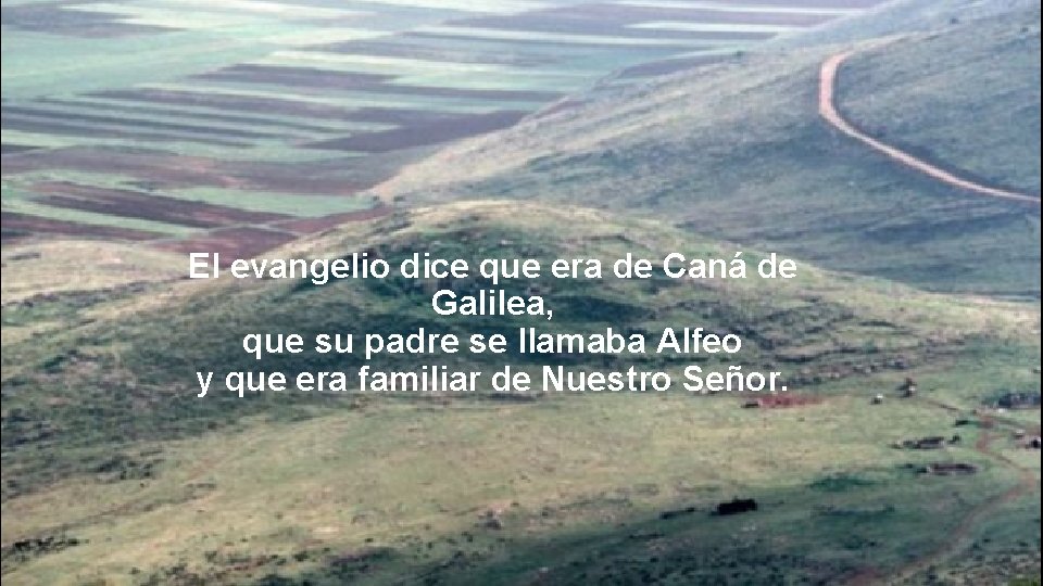 El evangelio dice que era de Caná de Galilea, que su padre se llamaba