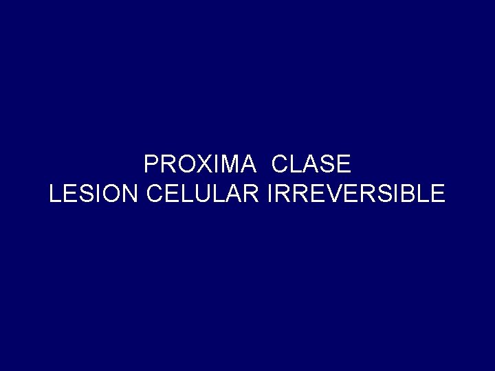 PROXIMA CLASE LESION CELULAR IRREVERSIBLE PROXIMA CLASE LESION CELULAR IRREVERSIBLE