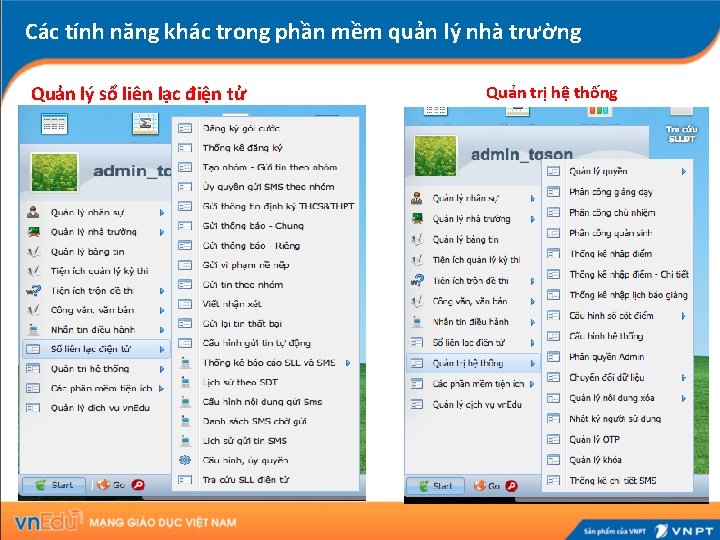 Các tính năng khác trong phần mềm quản lý nhà trường Quản lý sổ