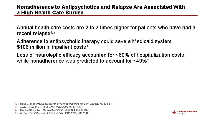 Nonadherence to Antipsychotics and Relapse Are Associated With a High Health Care Burden Annual