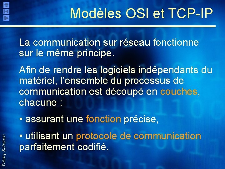 Modèles OSI et TCP-IP La communication sur réseau fonctionne sur le même principe. Afin