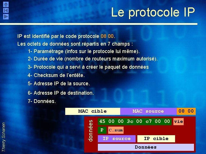 Le protocole IP IP est identifié par le code protocole 08 00. Les octets