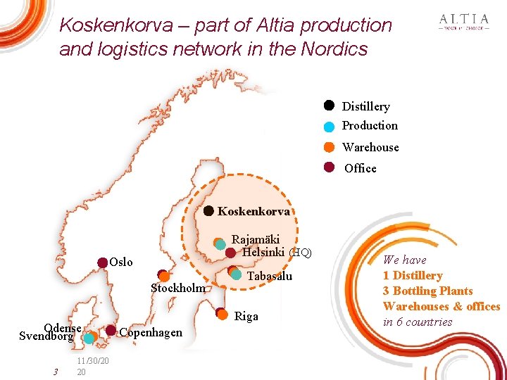 Koskenkorva – part of Altia production and logistics network in the Nordics Distillery Production