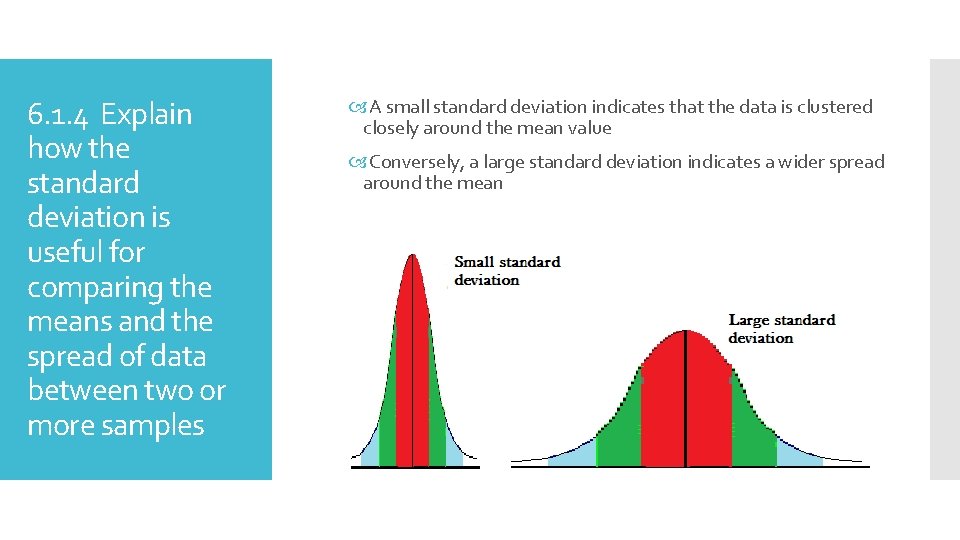 6. 1. 4 Explain how the standard deviation is useful for comparing the means