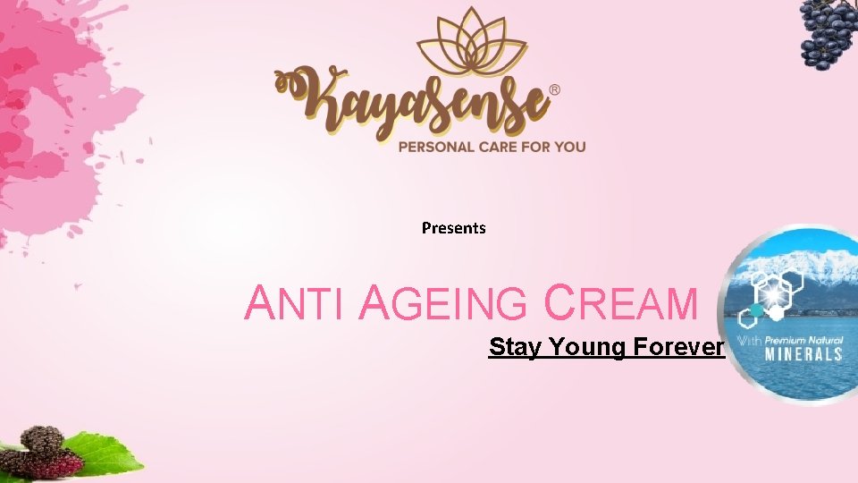 Presents ANTI AGEING CREAM Stay Young Forever 