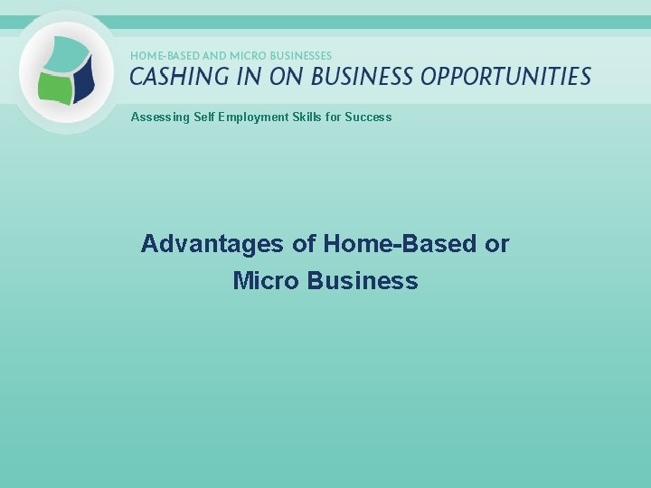 Assessing Self Employment Skills for Success Advantages of Home-Based or Micro Business 