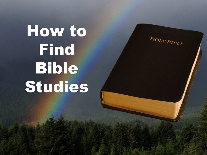 How to Find Bible Studies 