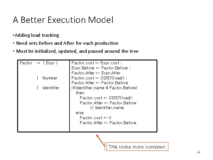 A Better Execution Model • Adding load tracking • Need sets Before and After