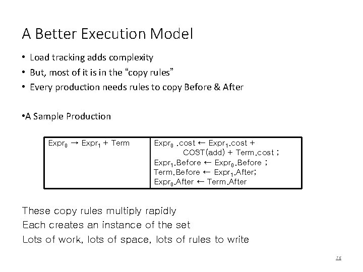 A Better Execution Model • Load tracking adds complexity • But, most of it