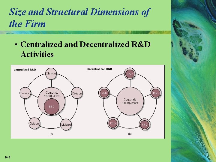 Size and Structural Dimensions of the Firm • Centralized and Decentralized R&D Activities 10