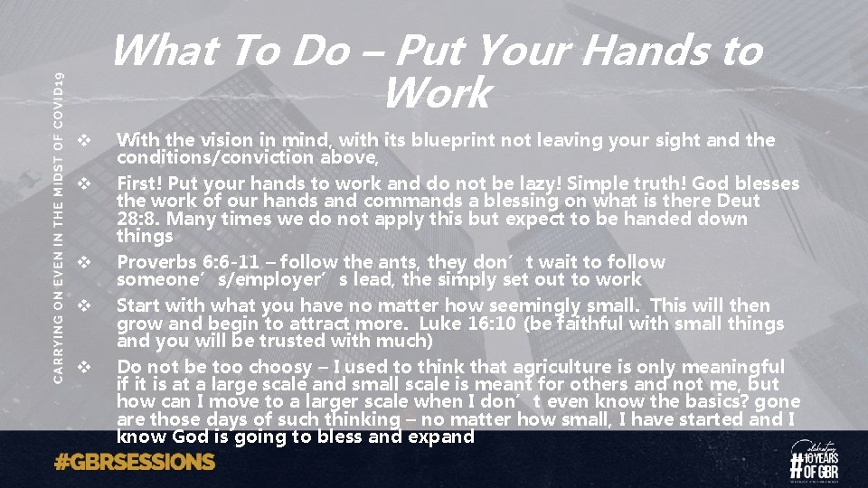 What To Do – Put Your Hands to Work v v v With the