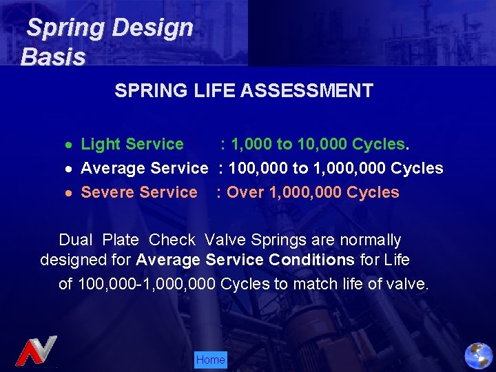 Spring Design Basis SPRING LIFE ASSESSMENT Light Service : 1, 000 to 10, 000