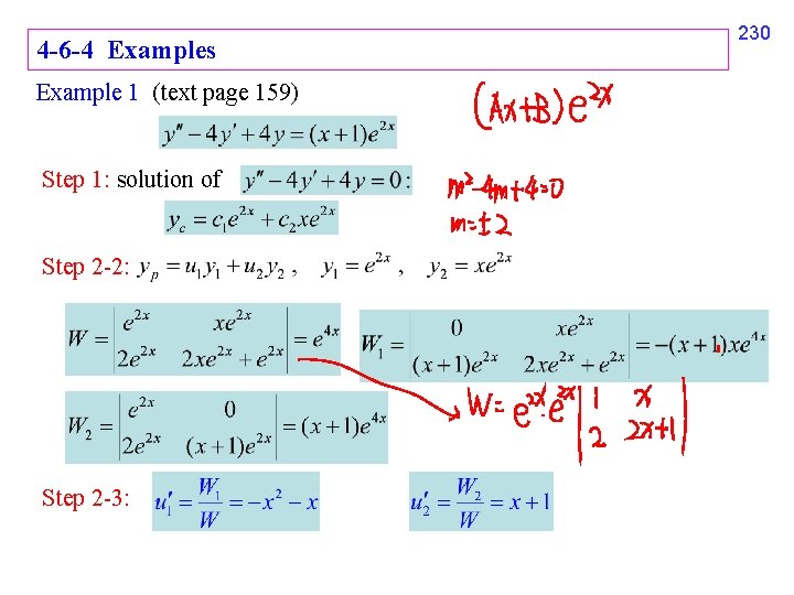 4 -6 -4 Examples Example 1 (text page 159) Step 1: solution of Step