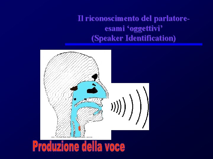 Il riconoscimento del parlatoreesami ‘oggettivi’ (Speaker Identification) 