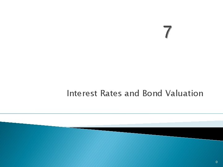 7 Interest Rates and Bond Valuation 0 