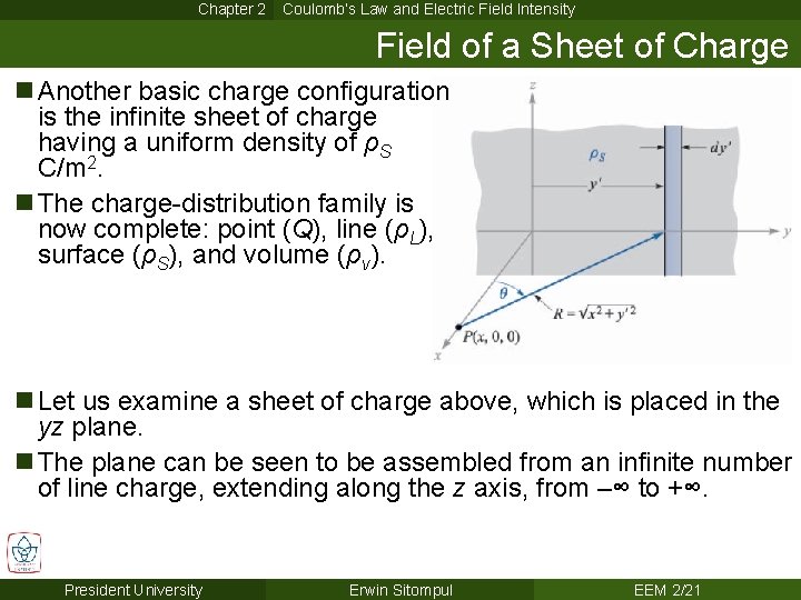 Chapter 2 Coulomb’s Law and Electric Field Intensity Field of a Sheet of Charge