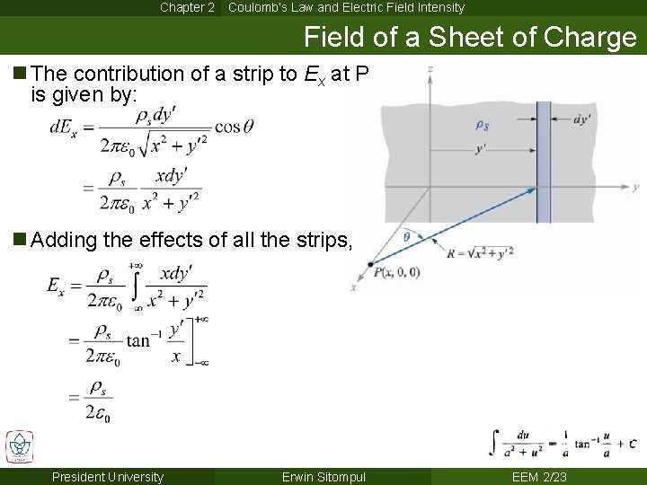 Chapter 2 Coulomb’s Law and Electric Field Intensity Field of a Sheet of Charge