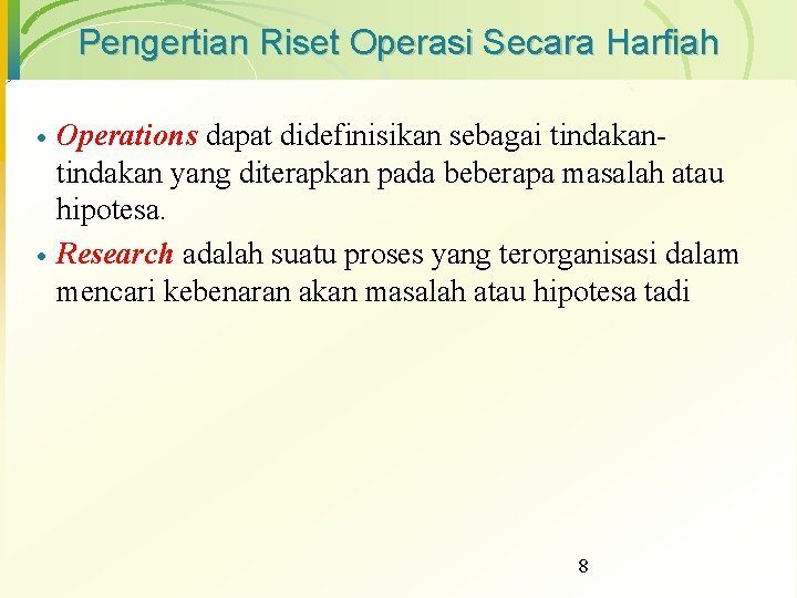 Riset Operasi Dosen Wawan Hari Subagyo Sejarah Riset