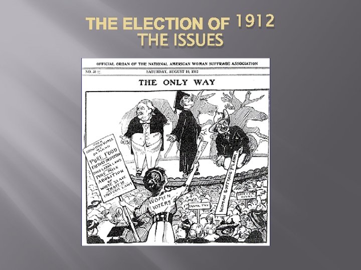 THE ELECTION OF 1912 THE ISSUES 