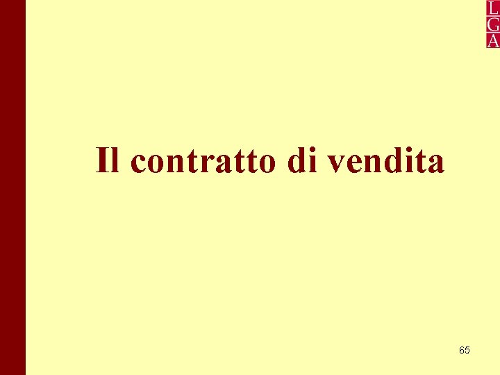 Il contratto di vendita 65 