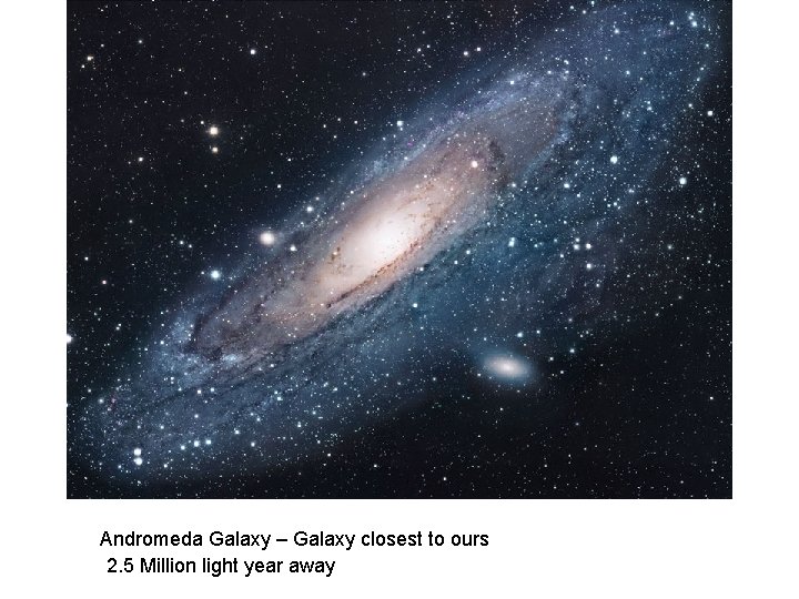 Andromeda Galaxy – Galaxy closest to ours 2. 5 Million light year away 