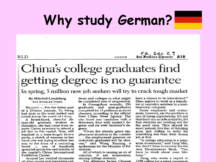 Why study German? 