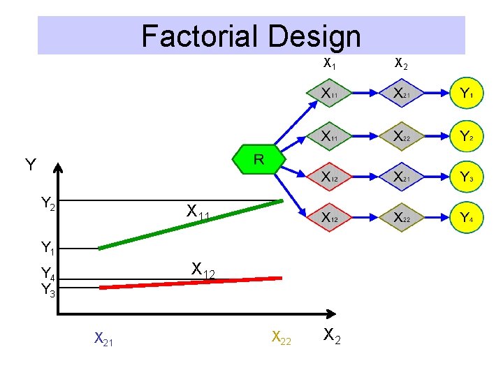 Factorial Design X 1 Y Y 2 X 11 Y 1 X 12 Y