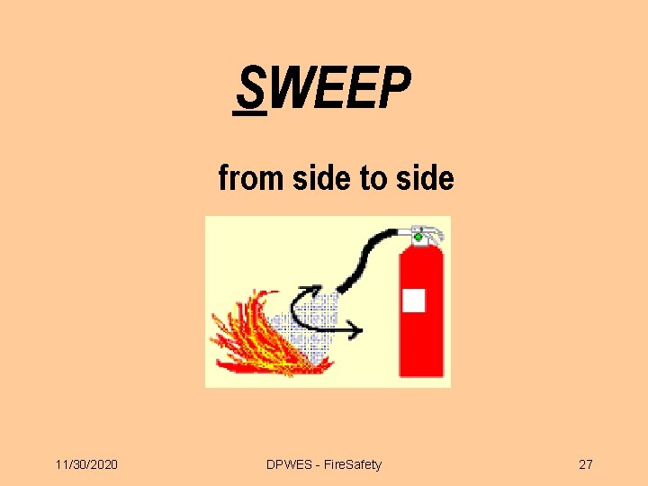SWEEP from side to side 11/30/2020 DPWES - Fire. Safety 27 