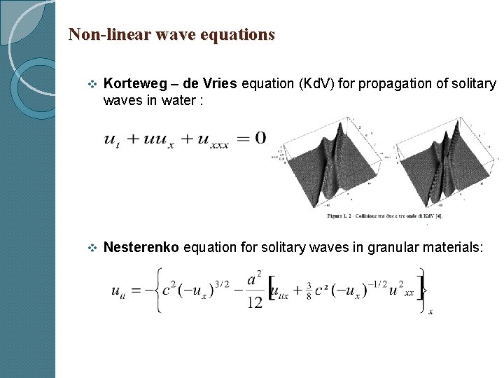 Non-linear wave equations v Korteweg – de Vries equation (Kd. V) for propagation of