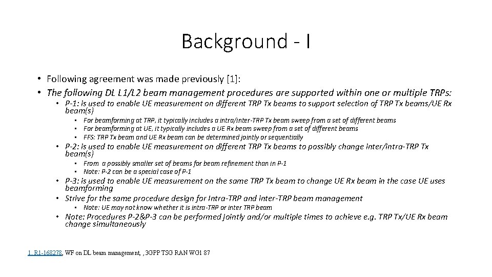 Background - I • Following agreement was made previously [1]: • The following DL