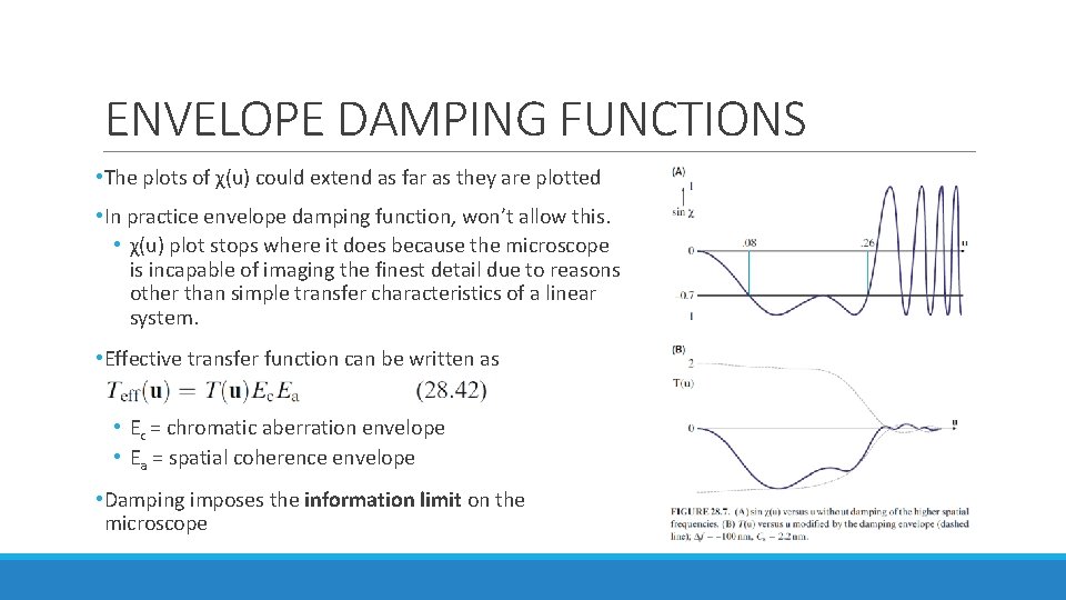 ENVELOPE DAMPING FUNCTIONS • The plots of χ(u) could extend as far as they ENVELOPE DAMPING FUNCTIONS • The plots of χ(u) could extend as far as they