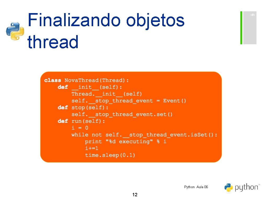 Finalizando objetos thread Python Aula 06 12 