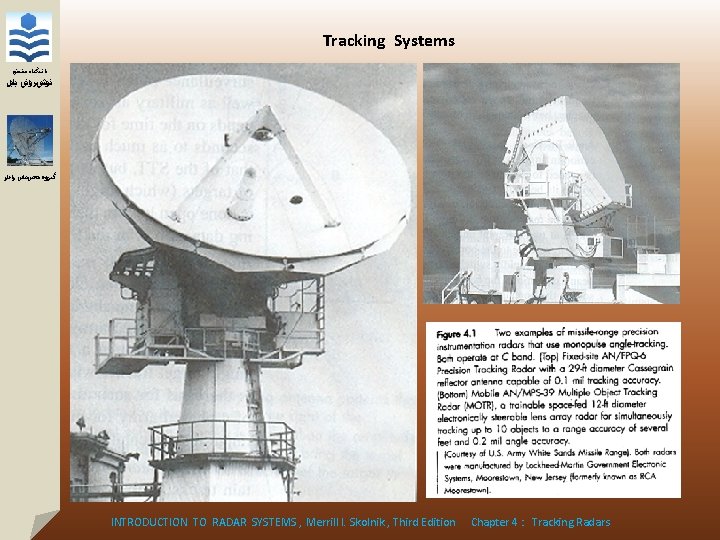 Chapter 4 Tracking Radar INTRODUCTION TO RADAR SYSTEMS