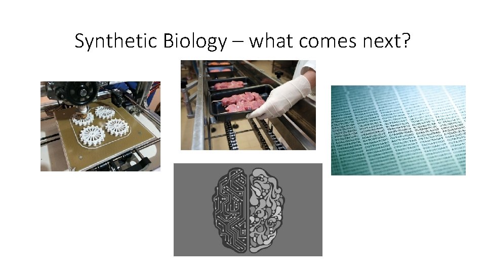 Synthetic Biology – what comes next? 