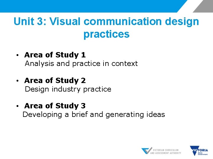 Unit 3: Visual communication design practices • Area of Study 1 Analysis and practice