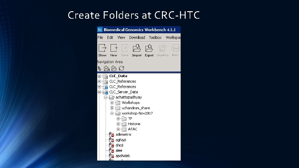 Create Folders at CRC-HTC 