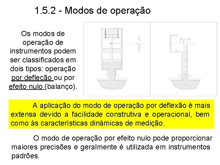 1. 5. 2 - Modos de operação Os modos de operação de instrumentos podem
