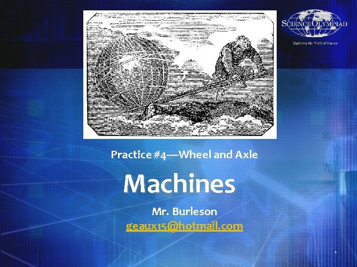 Practice #4—Wheel and Axle Machines Mr. Burleson geaux 15@hotmail. com 1 